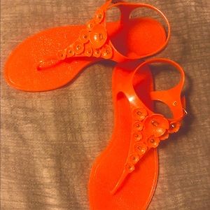 Coach “Tea Rose” T-thong Jelly Sandal